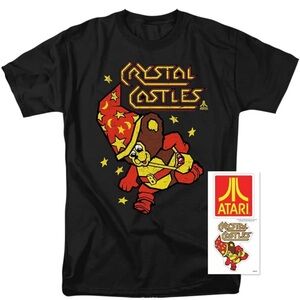 Atari Crystal Castles Video Game Short Sleeve T Shirt & Stickers